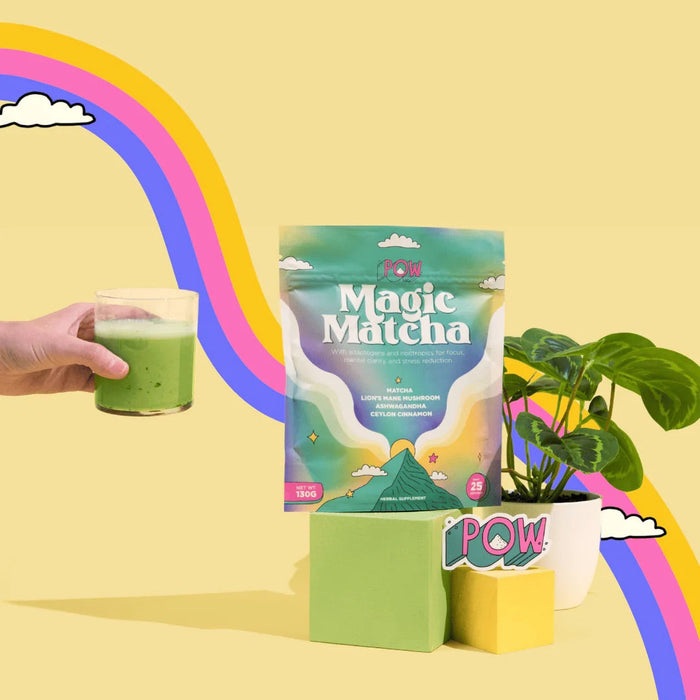 POW Wonder Matcha w/ Adaptogens and Lion's Mane 14 SERVINGS (LIGHTLY SWEETENED) 70g