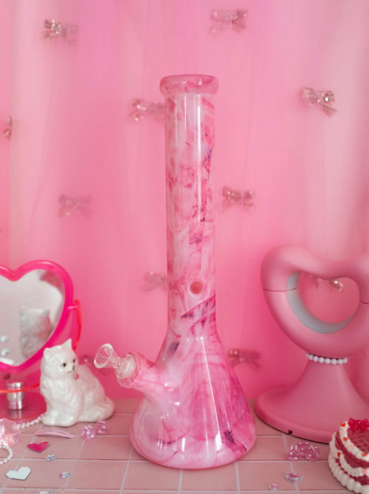 BURNING LOVE XL Marbled Bong- Pink