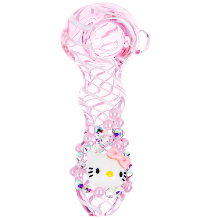 Greetings Kitty Glass Spoon Pipe | 4"