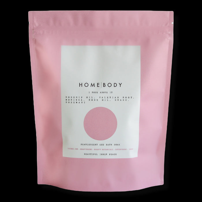 HOMEBODY Under 300MG CBD "I Rose Above It" Pearlescent CBD Bath Bomb Soak: 14oz. LARGE
