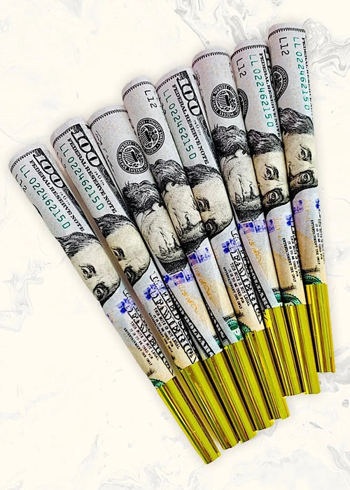 Canna Style BENJAMIN $100 DOLLAR BILL CONES (8 PACK)