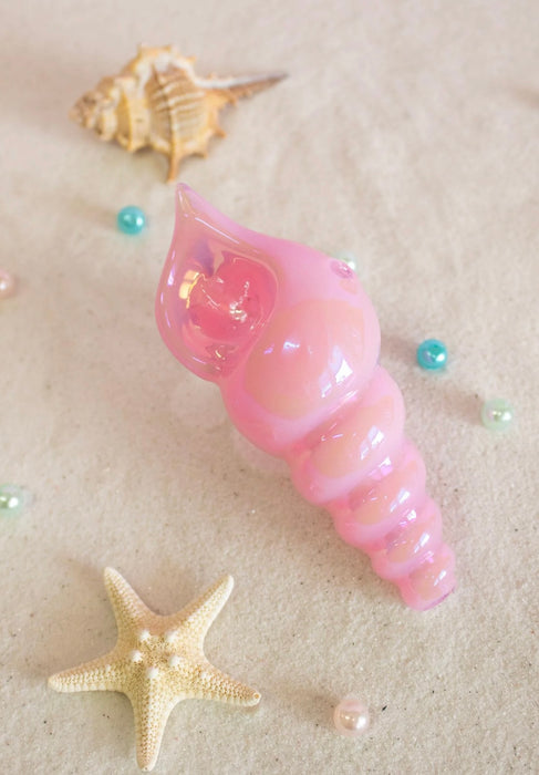 CANNA STYLE IRIDESCENT SEASHELL PIPE - PINK