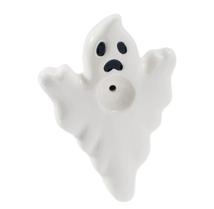 Wacky Bowlz Ghost Ceramic Pipe | 4"