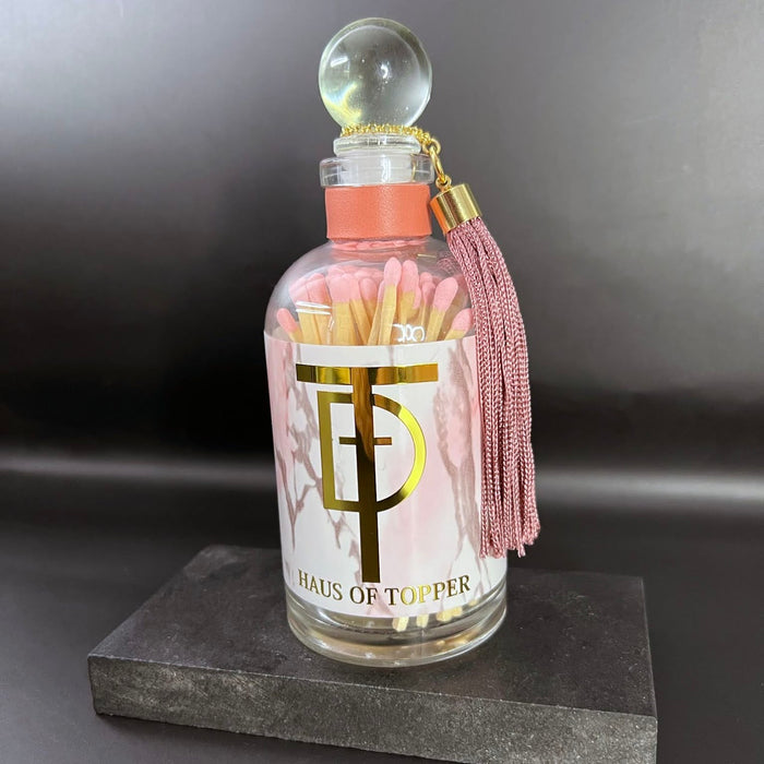 Haus of Topper Objects Pink Marble Logoed Matches