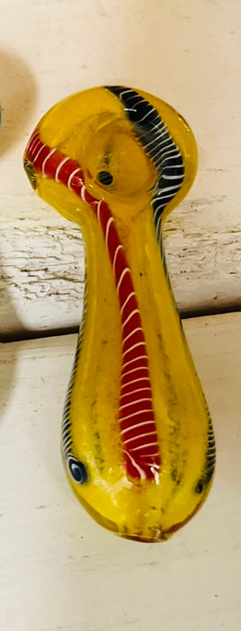Simple Worked Spoon Pipe | 3.25"-3.5" | YELLOW RENEGADE