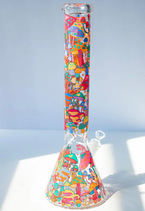 CANNA STYLE 16" COLORFUL MUSHROOM BONG