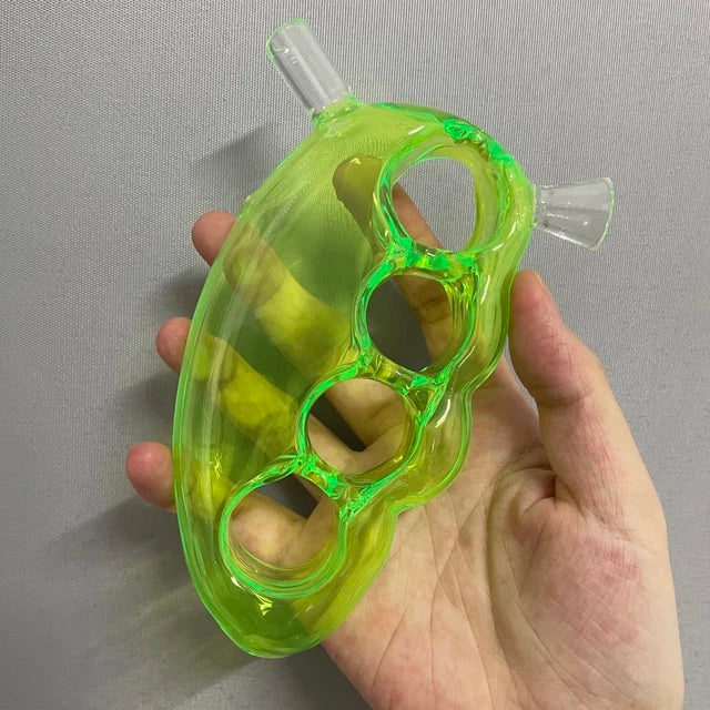 Happy Buds Glass Knuckle Joint Bubbler GREEN