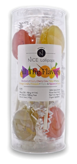 NICE HEMP CO. 1:1 LOLLIPOPS - 6 PACK ALL THE FLAVORS