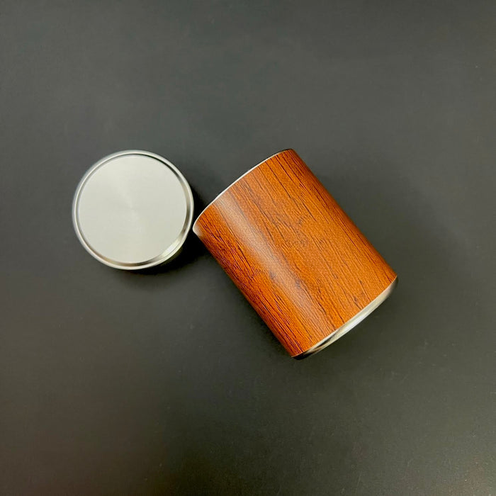 Haus of Topper Objects Natural Wood Stash CANISTER SILVER