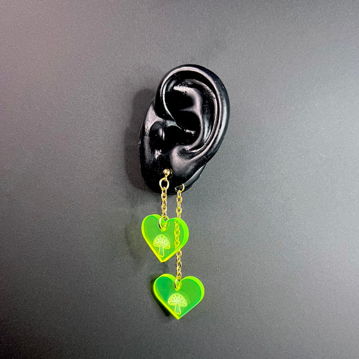Haus of Topper Objects Canna Flower Shroom Love in Neon Green (Front + Back)