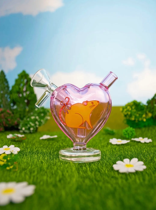 BURNING LOVE Convertible Heart Bubbler- Rat