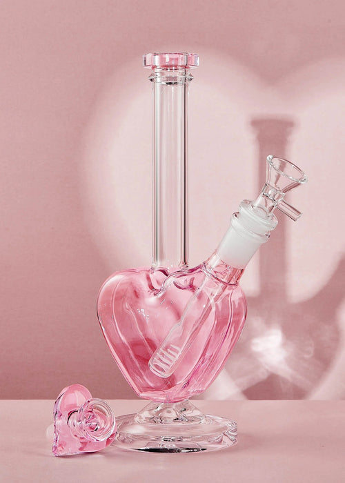 CANNA STYLE PINK HEART BONG with matching heart bow