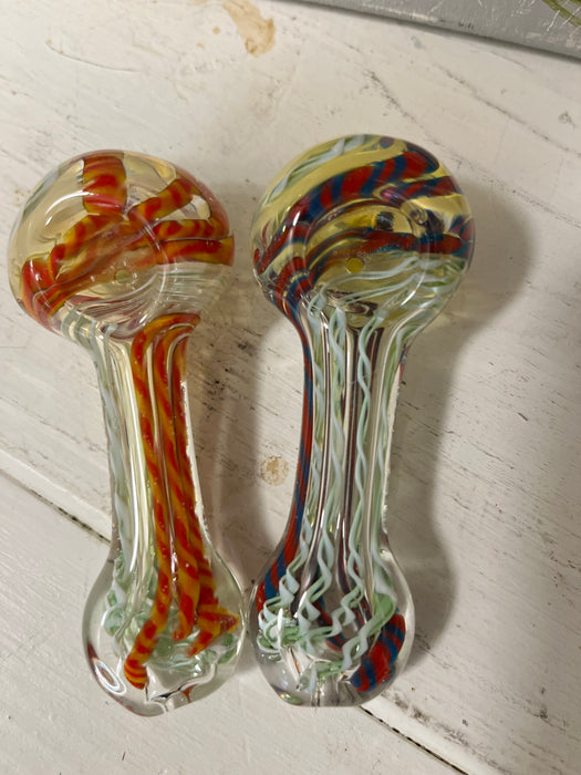 Simple Worked Spoon Pipe | 3.25"-3.5" | CARNIVAL ORANGE