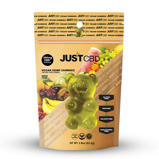 JUST CBD VEGAN HEMP GUMMIES MIXED FRUIT 300MG