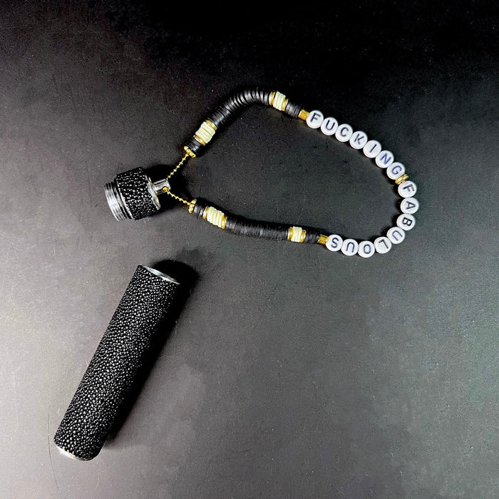Haus of Topper Objects Fucking Fabulous Black Shagreen bracelet J Carrier