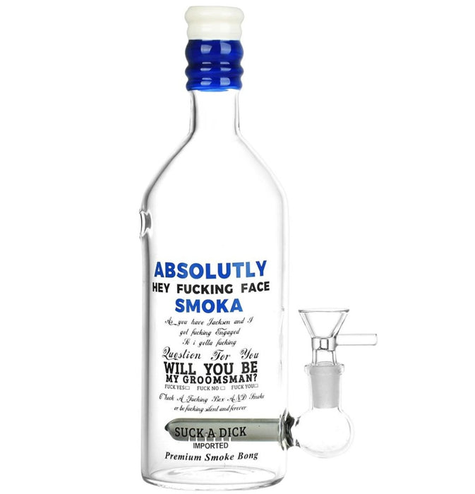 Vodka Bottle Glass Water Pipe | 9.5" | 14mm F