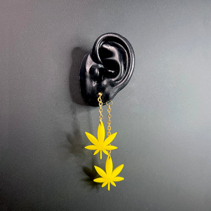 Haus of Topper Objects Canna Flower Leaf in Yellow (Front + Back)