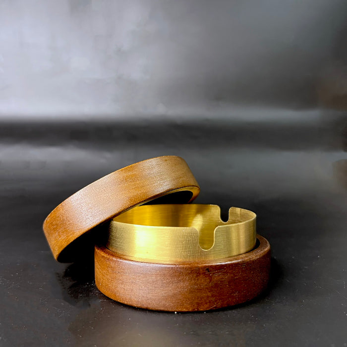 Haus of Topper Objects Wood/Gold Hideaway Ashtray