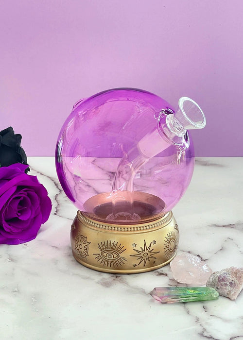 Canna Style GOLD & PURPLE CRYSTAL BALL BONG