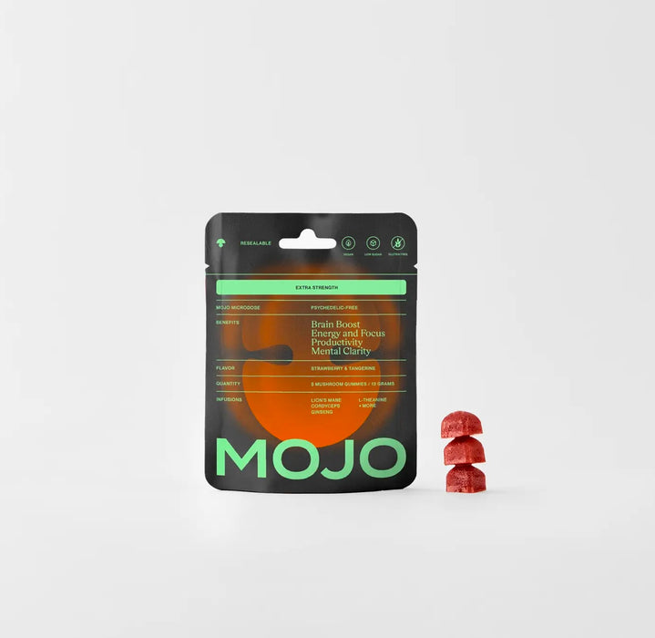 Mojo Microdose Extra Strength Brain Boosting Gummies, Strawberry Tangerine