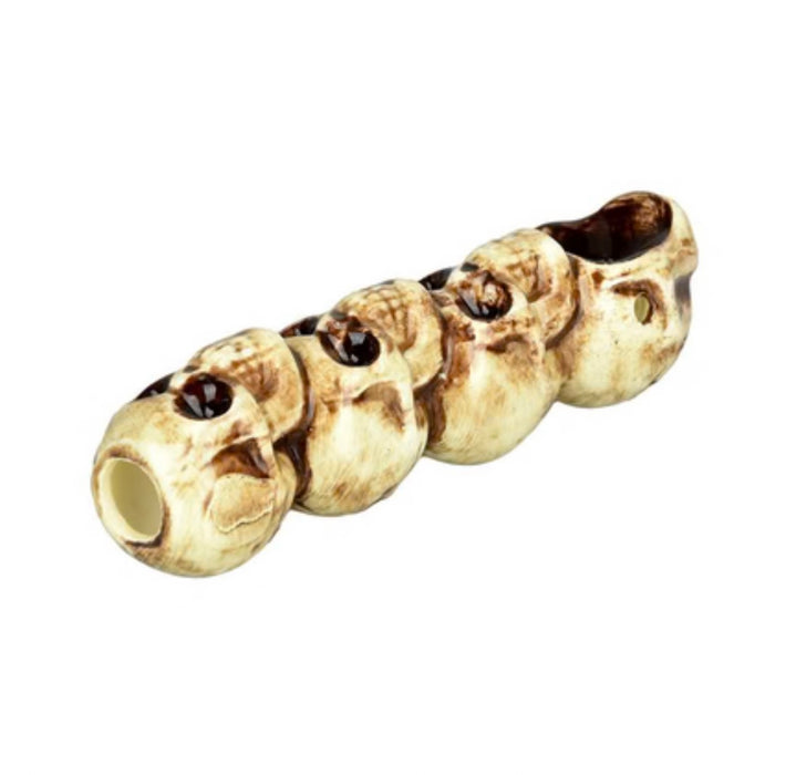 Wacky Bowlz Skulls Ceramic Hand Pipe | 3.75"