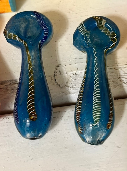 Simple Worked Spoon Pipe | 3.25"-3.5" | BLUE RENEGADE