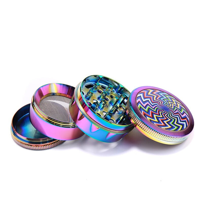 4 Layer Ice Blue Aluminum Psychedelic Herb grinder