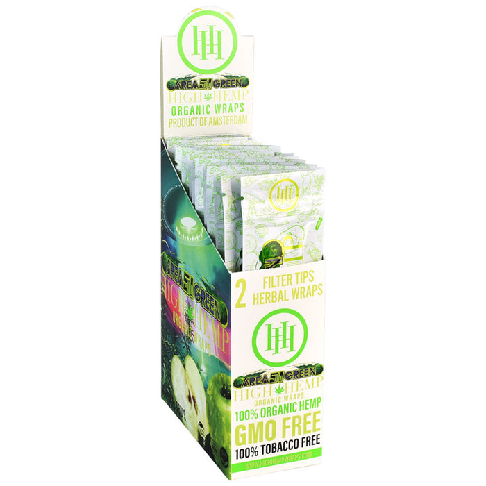 High Hemp Organic CBD Wraps - 2 pack AREA 51 GREEN: SOUR GREEN APPLE