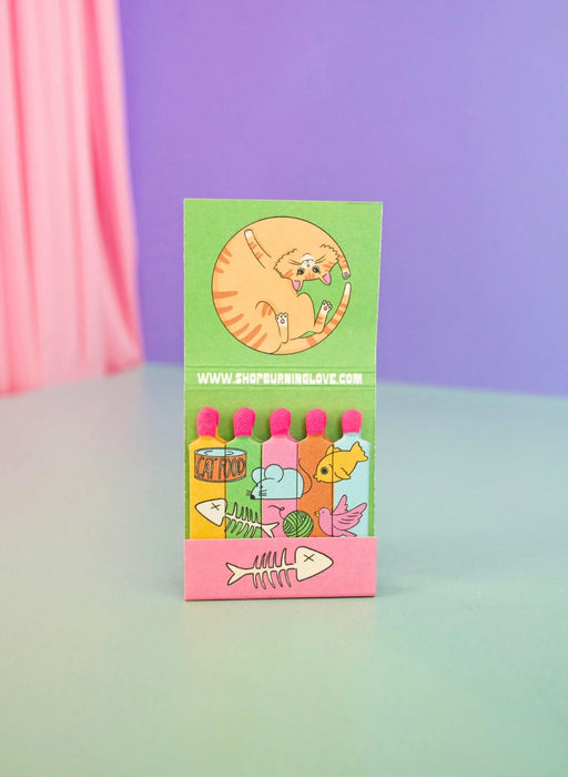 BURNING LOVE Cat Matchbook