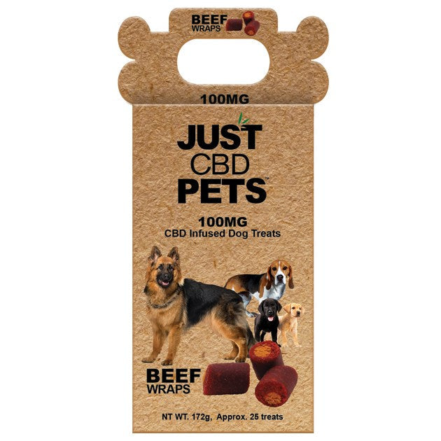 JUST CBD Pet Treats Dog: Beef Wrap 100mg