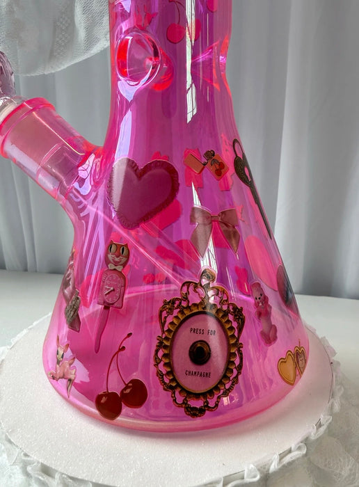 BURNING LOVE PINK THINGS BEAKER BONG