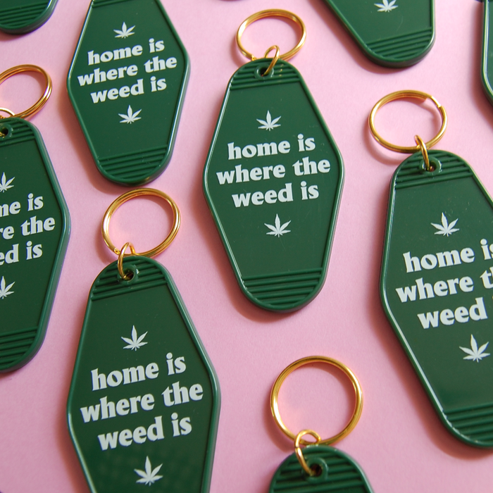 A Shop of Things Home Is Where the Weed Is Keychain