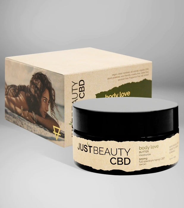 JUST BEAUTY CBD ULTRA HYDRATING BODY LOVE CBD BUTTER, 500MG