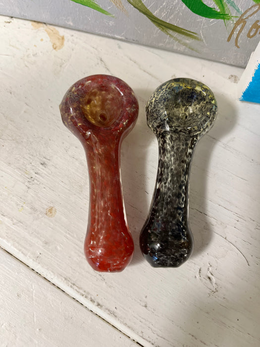 Simple Worked Spoon Pipe | 3.25"-3.5" | RED BURST
