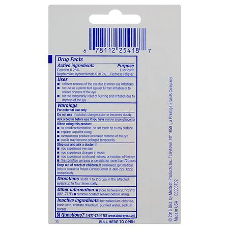 Clear Eyes Handy Pocket Pal Redness Relief Eye Drops 0.2fl oz