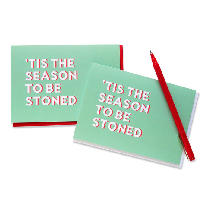 WORD FOR WORD TIS THE SEASON TO BE STONED cannabis holiday STONER GREETING CARD