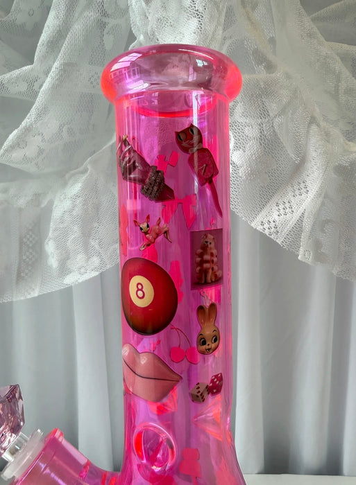 BURNING LOVE PINK THINGS BEAKER BONG