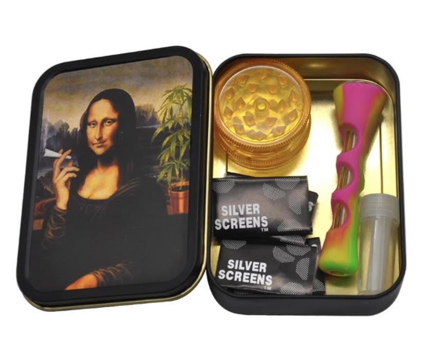 Mona Lisa Mini Stash case with accessories