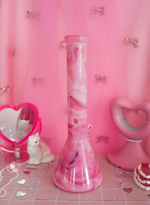 BURNING LOVE XL Marbled Bong- Pink