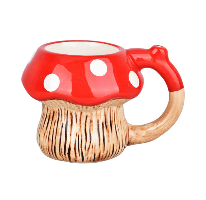 Red Mushroom Ceramic Pipe Mug | 6oz