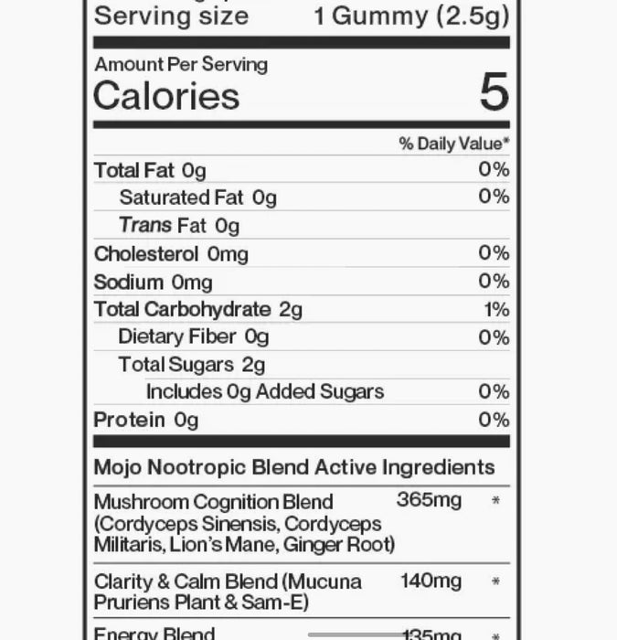 Mojo  Microdose Extra Strength Brain Boosting Gummies, Strawberry Tangerine