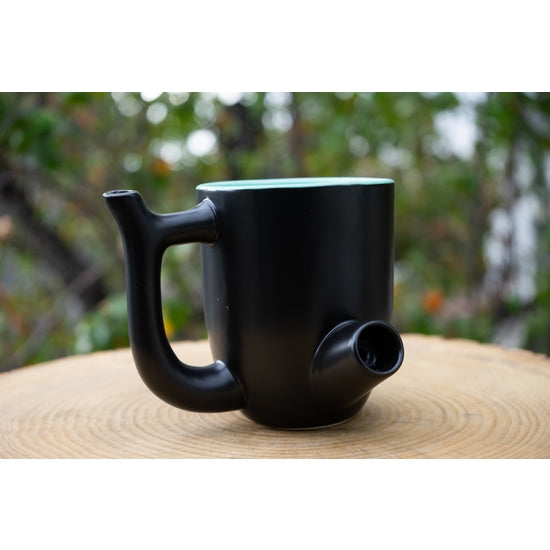 Wake and Bake Mug Coffee Smoking Mug - Ceramic Pipe Mug SEAFOAM