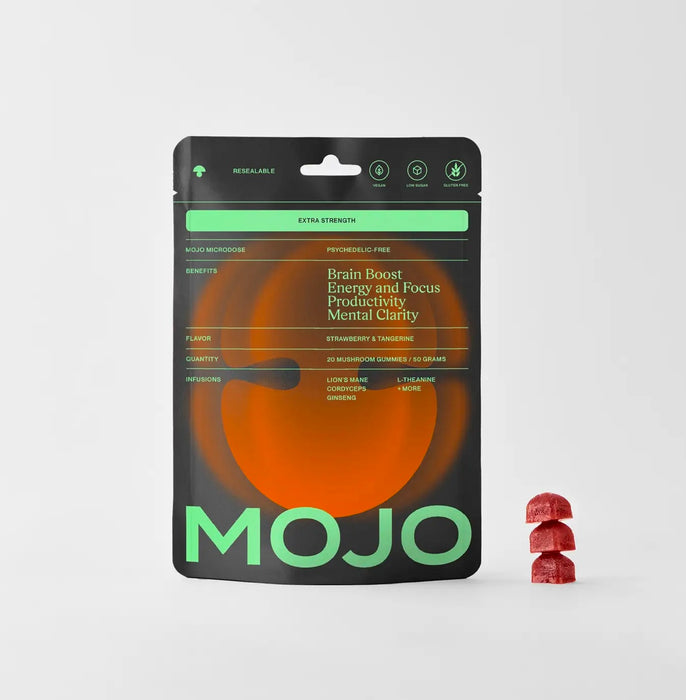 Mojo  Microdose Extra Strength Brain Boosting Gummies, Strawberry Tangerine