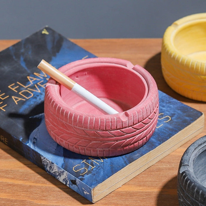 Happy Buds Retro Tire Shape Ashtray Pink