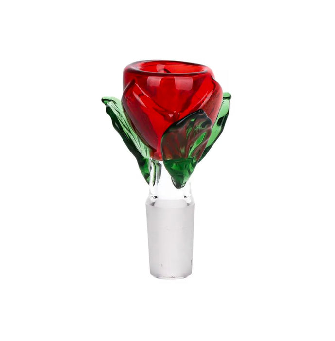 Rose in Vase Glass Water Bong | 7" | 14mm F