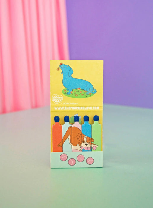 BURNING LOVE Dog Matchbook