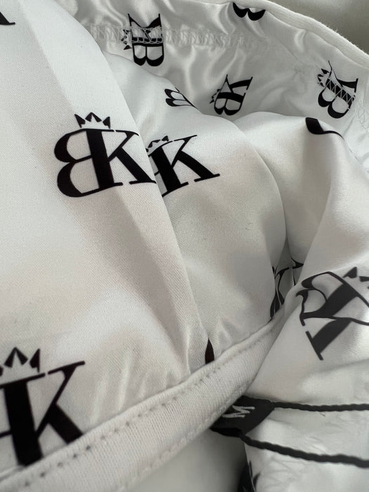 Bouli Kingdom WHITE Printed Hoodie LARGE with embroidered gold crown and satin lined hood