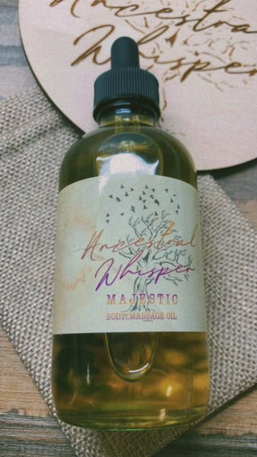 Ancestral Whisper “Majestic” body/massage oil infused with CBD 4oz.