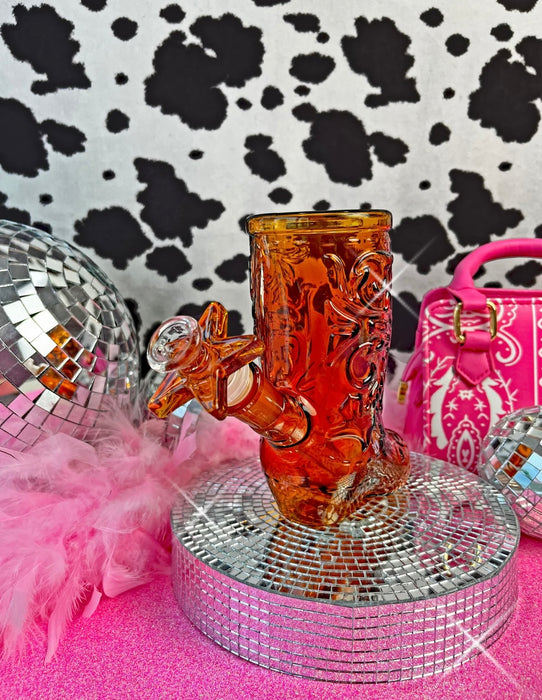 BURNING LOVE Cowboy Boot Bong - Amber
