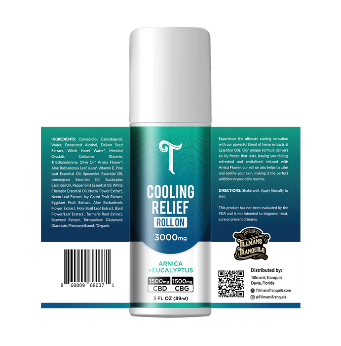 Tillmans Tranquils CBD + CBG Cooling Relief Roll On